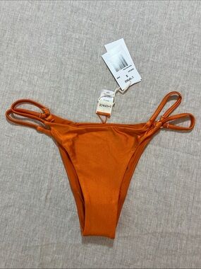l*space Orange Double-Strap Wilder Bikini Bottom Bitsy. Size S. NWT